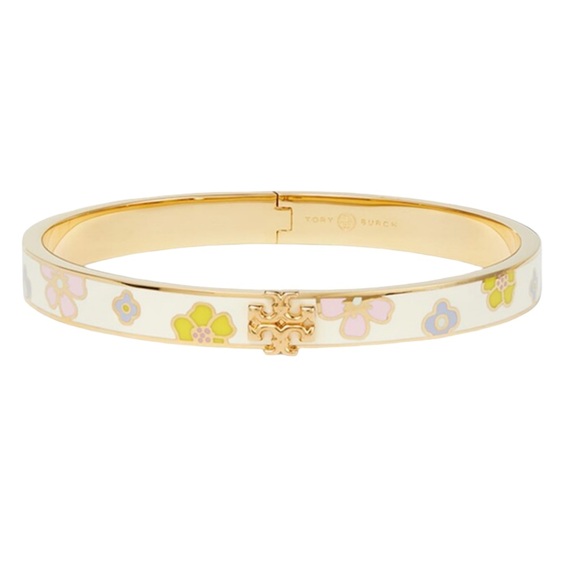 Tory Burch • Kira Flora‑Print Enamel Bracelet